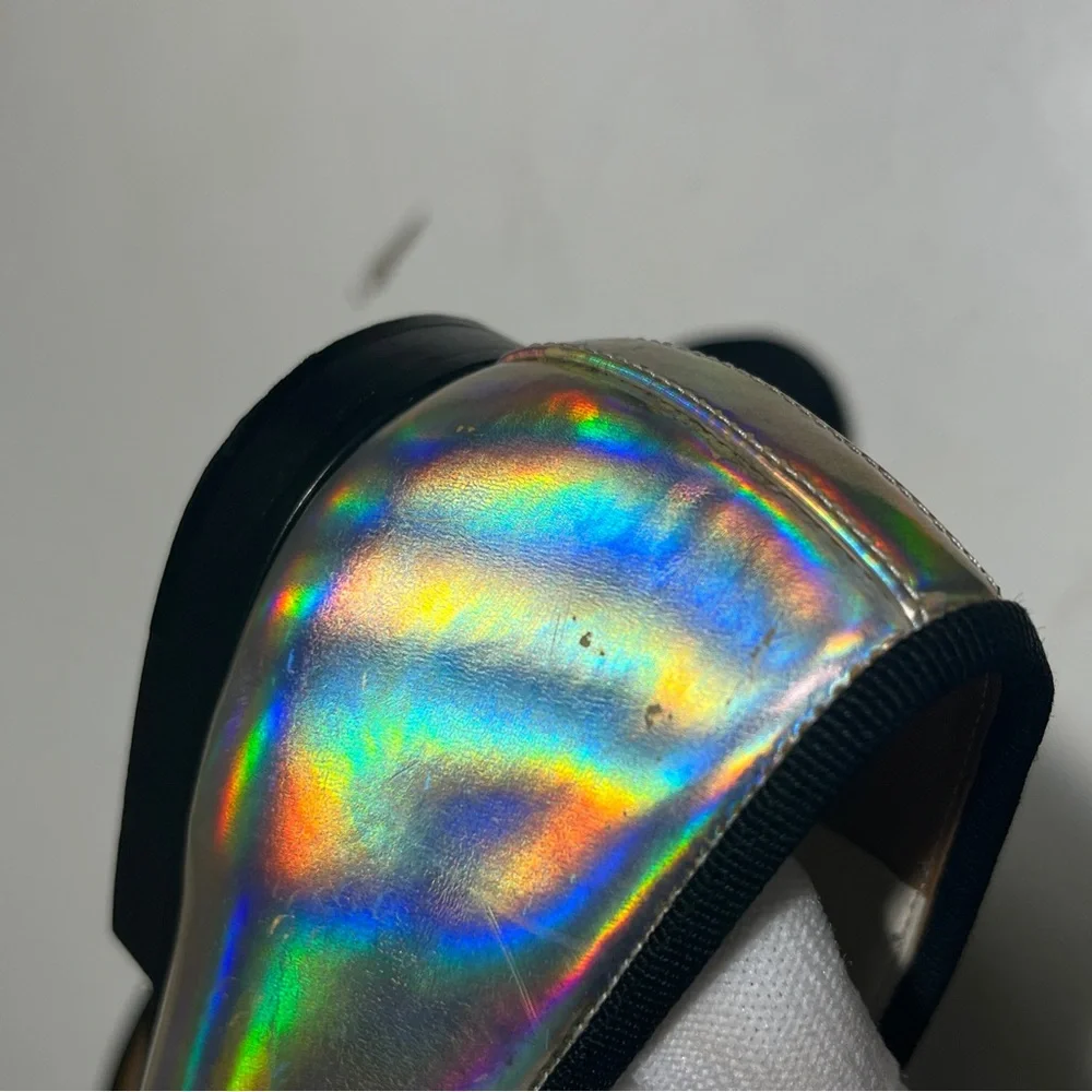 CHANEL Iridescent Ballet Flats with Black Cap Toe